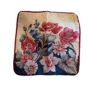 Woven Floral Tapestry Throw  Pillow Cover 16” zip cottagecore Grannycore Italy